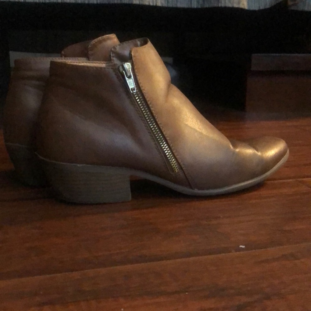 Brown leather booties size 12